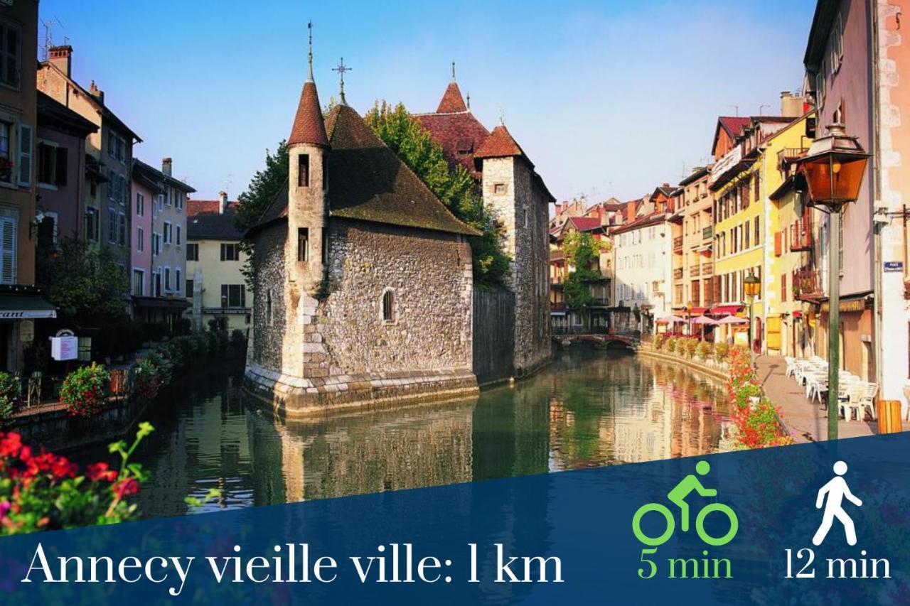 Homey Montaigne - New - A 1 Min A Pied Du Lac D'Annecy - 2 Balcons Prives - Appartement Avec 2 Chambres - Stationnement Gratuit Toute L'Annee Sauf En Ete - Juin A Aout Bagian luar foto
