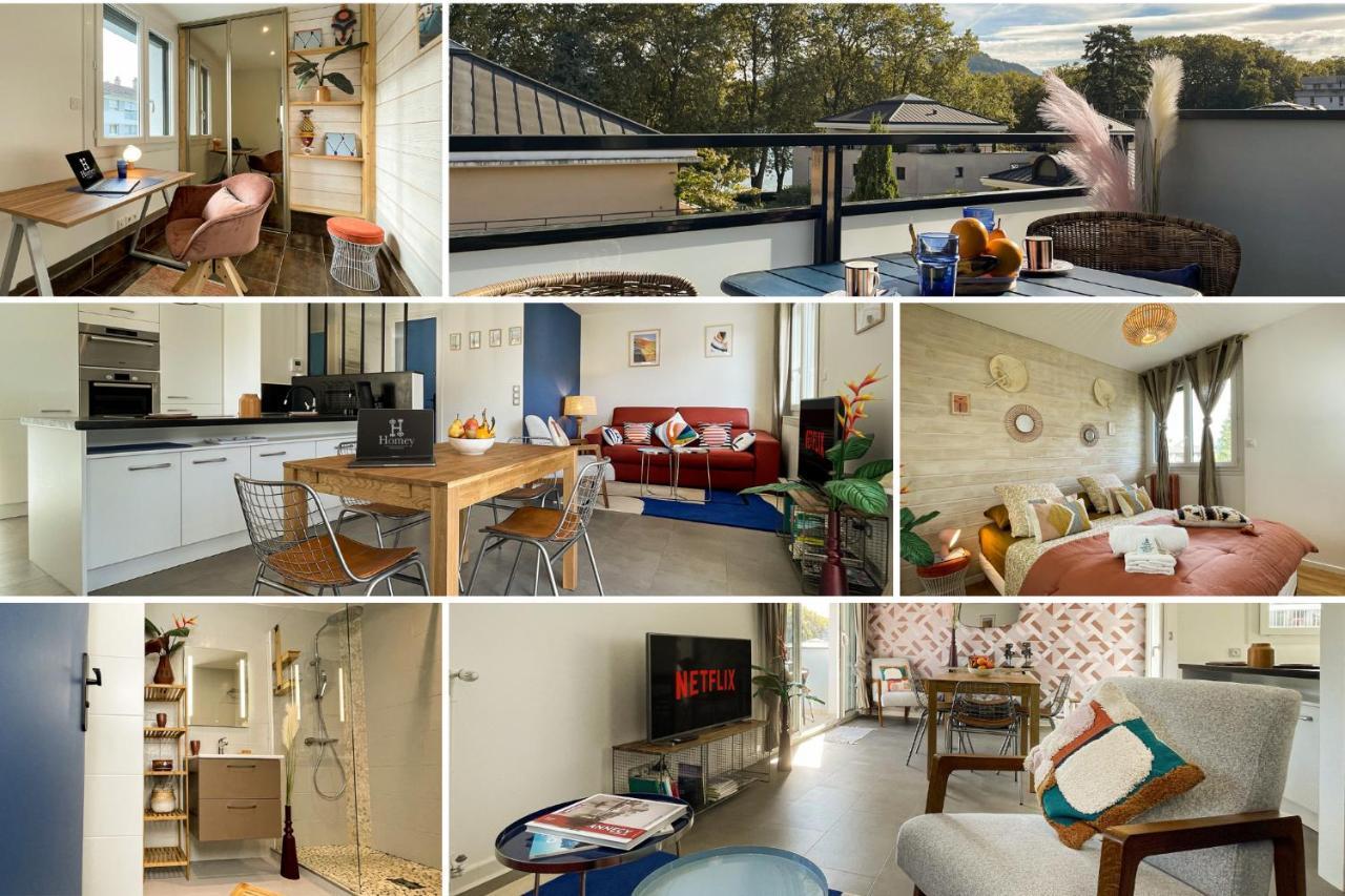 Homey Montaigne - New - A 1 Min A Pied Du Lac D'Annecy - 2 Balcons Prives - Appartement Avec 2 Chambres - Stationnement Gratuit Toute L'Annee Sauf En Ete - Juin A Aout Bagian luar foto